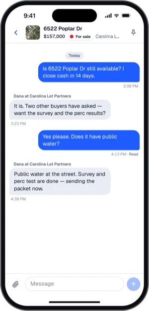 Messages with the wholesaler